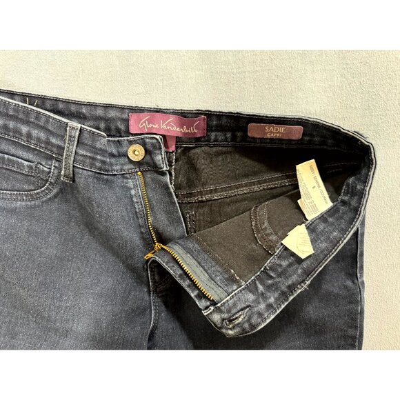 Gloria Vanderbilt Womens Sadie Capri Jeans Straight Leg Stretch Dark Blue Size 8 - Picture 5 of 11